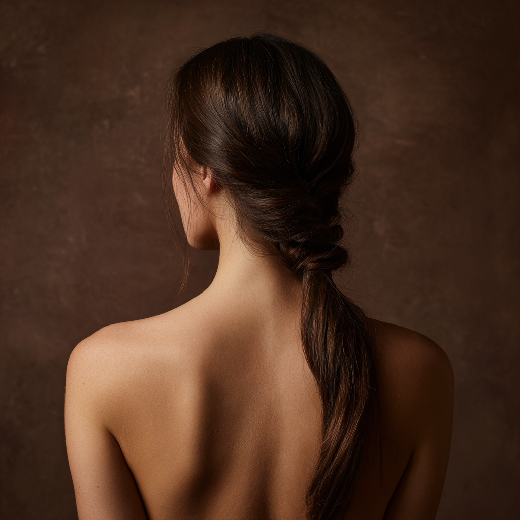 retrato de mujer con pelo largo tras realizar tratamiento de mesoterapia capilar